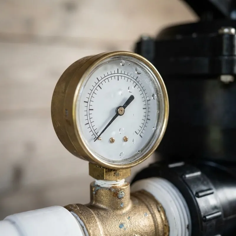 Filtermanometer als Teil einer technischen Poolanlage